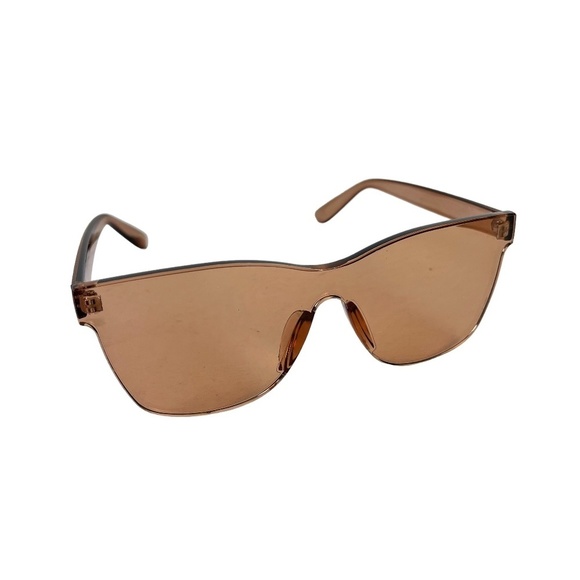 Sunglasses Sun Glasses Women's Shades Rimless Plastic Brown Vacation Summer Pool - Picture 1 of 16